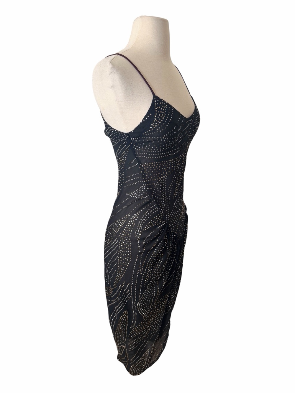 HEARTS 80’s VINTAGE SILVER & GOLD DRESS. - Picture 7 of 8
